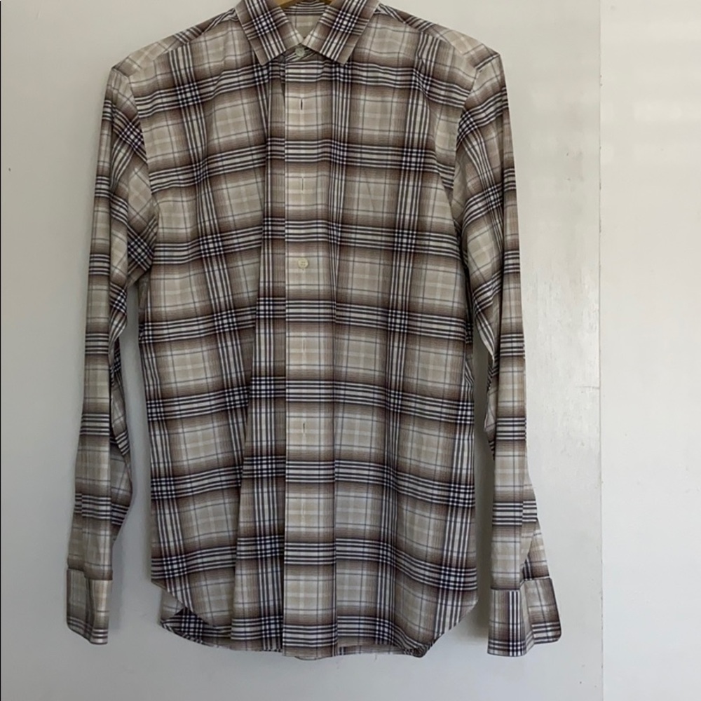 Plaid Ferragamo button down shirt